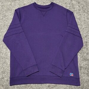 Russell Athletic Purple Crewneck Sweatshirt V-Stitch Sleeve Detail Size XL